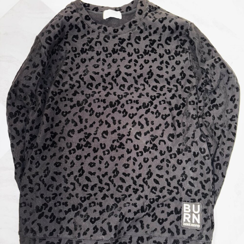 Black Cheetah Print Pull Over Sweatshirt by Love Yourself Burn Boot Camp